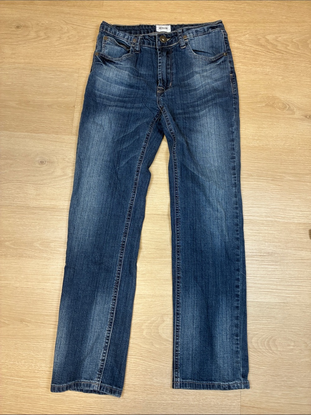Hudson Jeans Kids Straight-Leg Jeans in Dark Blue Wash